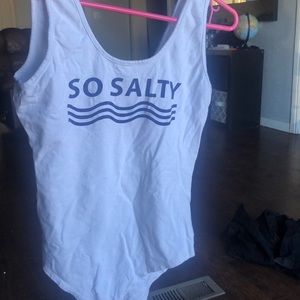 SO SALTY white bodysuit